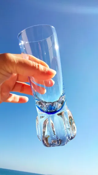 6 Bicchieri Cocktail Blu Vintage Anni '70