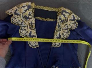 Corpiño Fallera Talla 38 Azul y Dorado