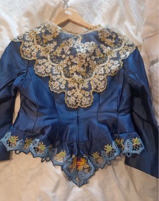 Corpiño Fallera Talla 38 Azul y Dorado