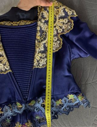 Corpiño Fallera Talla 38 Azul y Dorado