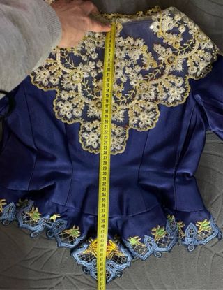 Corpiño Fallera Talla 38 Azul y Dorado