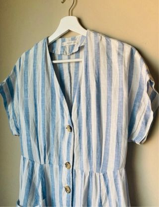 Vestido Mango Rayas Azul Blanco