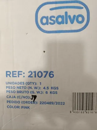 Silleta de bebé rosa.