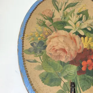 Ventaglio natura morta fiori H. Emeric Bouvret