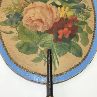 Ventaglio natura morta fiori H. Emeric Bouvret