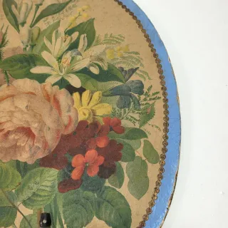 Ventaglio natura morta fiori H. Emeric Bouvret