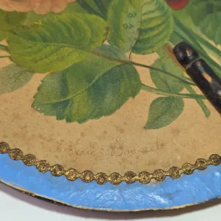 Ventaglio natura morta fiori H. Emeric Bouvret