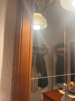 Espejo de entrada madera y cristal