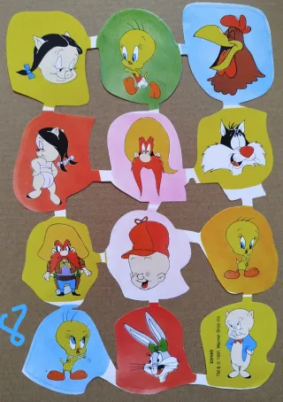 Lamina Cromos troquelados Warner 8. Looney