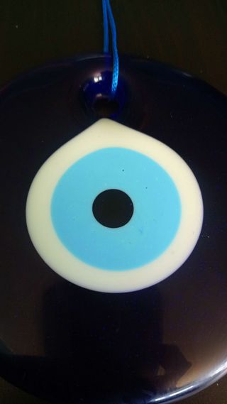 Ojo Griego Cristal Azul Grande