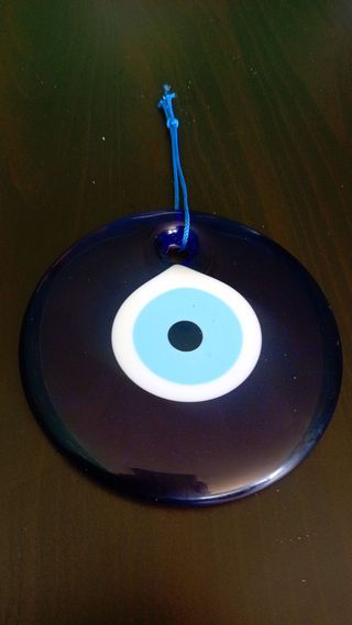 Ojo Griego Cristal Azul Grande