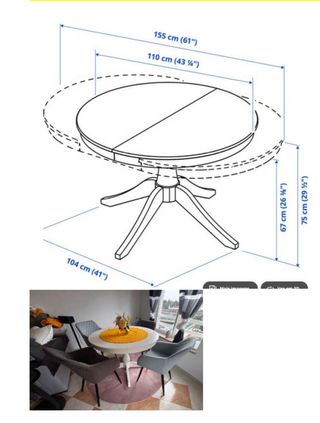Mesa de Comedor IKEA Redonda Extensible