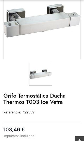 Grifo ducha termostático Thermos T003 Ice Vetra 122359
