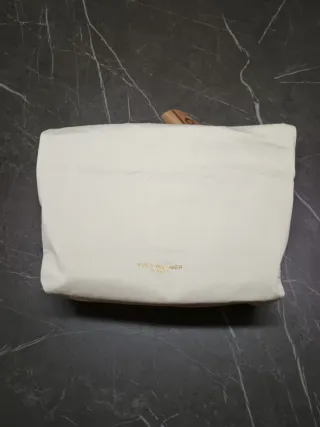 Pochette beige e oro con stampa città