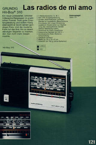 Radio Grundig Hit Boy 310 FM-LW-MW