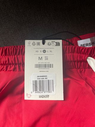 Pantalones Nuevos Anchos Rojos Bershka - Talla M