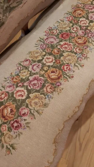 Antiguedades Conjunto sofá, 2 sillones y mesa cent