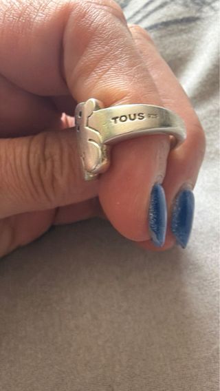 Anillo Tous Oso Plata , talla sera mas o menos 16