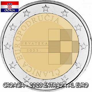 Moneda 2€ Croacia 2023 Entrada al Euro