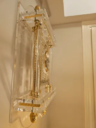 Lámpara de mesa cristal y oro Consola y reloj