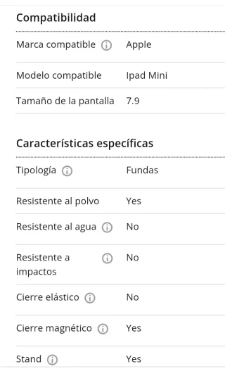 Funda iPad Mini color negra (sin estrenar)