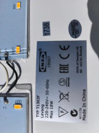 2 Lámparas de Techo Cuadrada Blanca