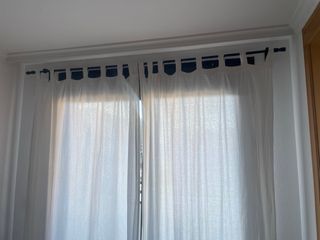 Juego 2 cortinas lino blancas
