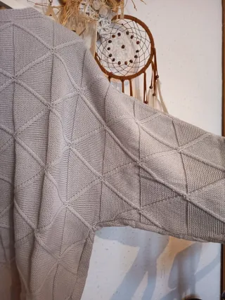 Jersey gris tejido rombos