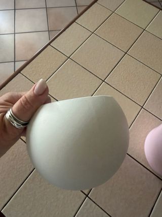 Set 2 Vasi Ceramica Rosa Bianco