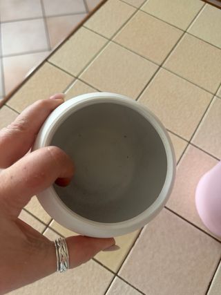 Set 2 Vasi Ceramica Rosa Bianco