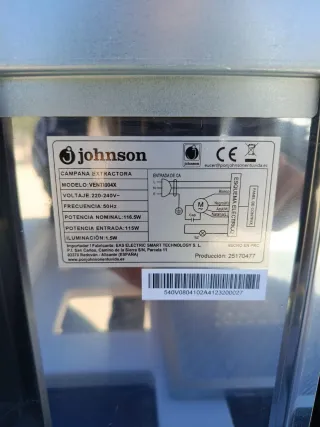 Campana extractora Johnson