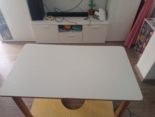 Mesa camilla rectangular madera y cristal