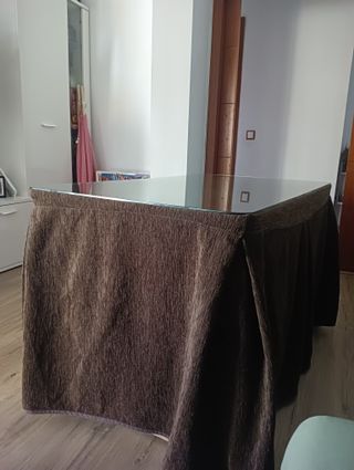 Mesa camilla rectangular madera y cristal