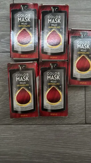 Mascarillas Color Deliplus Rojo Vermelho (5 uds)