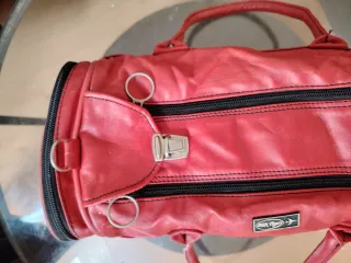 Bolso de cuero rojo vintage Mik Flyer