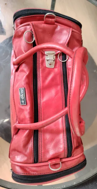 Bolso de cuero rojo vintage Mik Flyer