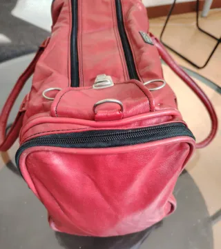 Bolso de cuero rojo vintage Mik Flyer