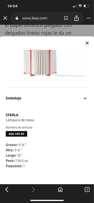 Lámpara de mesa IKEA STRÅLA