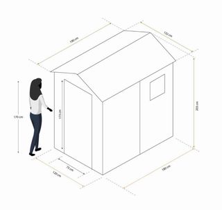 Caseta jardín resina 132x190x203cm 2,47 m² Marsala