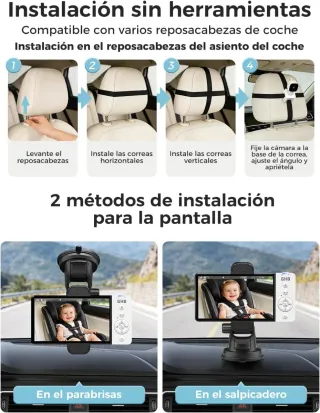 GHB Cámara Bebé Coche 5 720P Inalámbrica