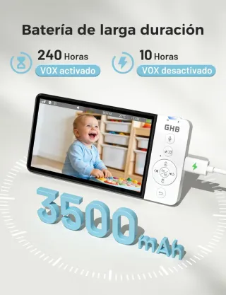 GHB Cámara Bebé Coche 5 720P Inalámbrica