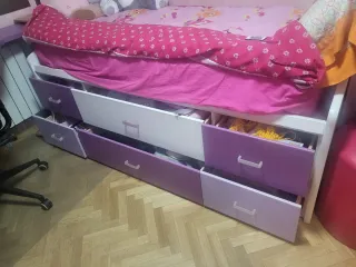 Cama juvenil con cajones