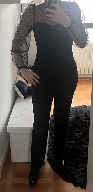 Mono negro tul mangas M