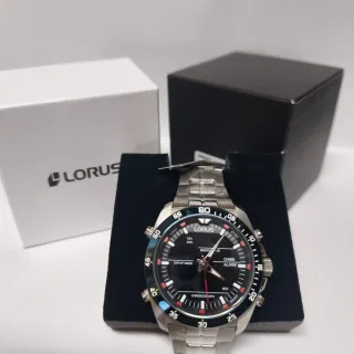 Reloj Lorus Cronógrafo Plata y Negro