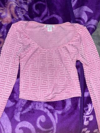 Top rosa MISU manga larga