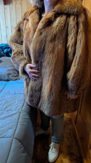 Abrigo de zorro auténtico