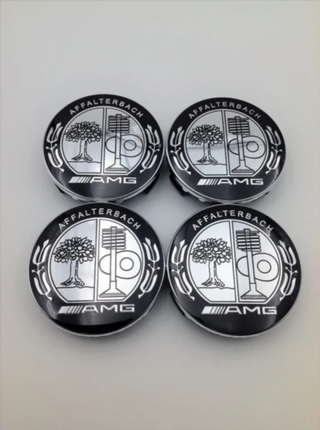 4 x CENTRO DE RUEDA AMG MERCEDES 75MM PLATA m220