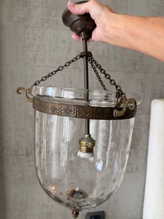 Lámpara de techo cristal y metal