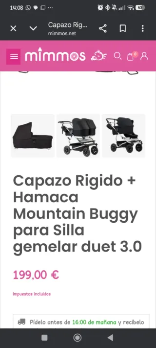 Capazos y Hamacas Mountain Buggy Silla Gemelar