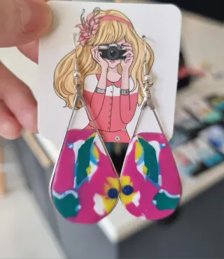 Bonitos Pendientes Plata Multicolor